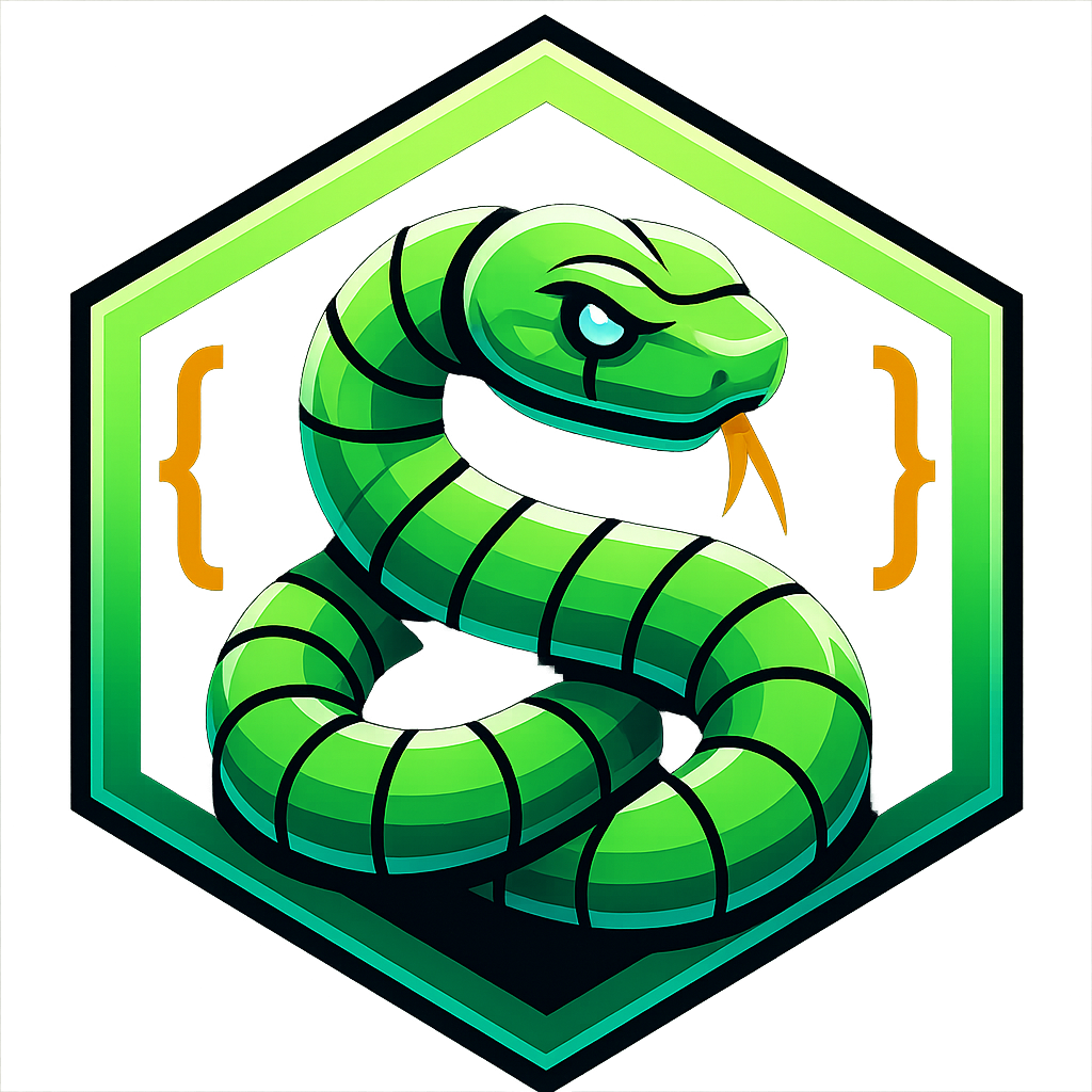 snake like coding mascot